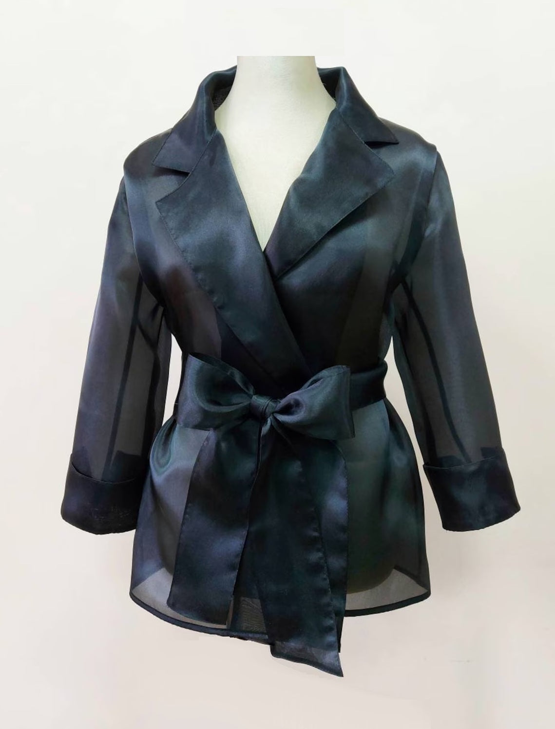 Blazer “Black Shadow ”. Womens organza Jacket with 3/4 sleaves.