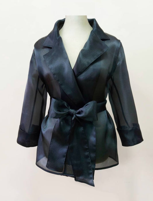 Blazer “Black Shadow ”. Womens organza Jacket with 3/4 sleaves.