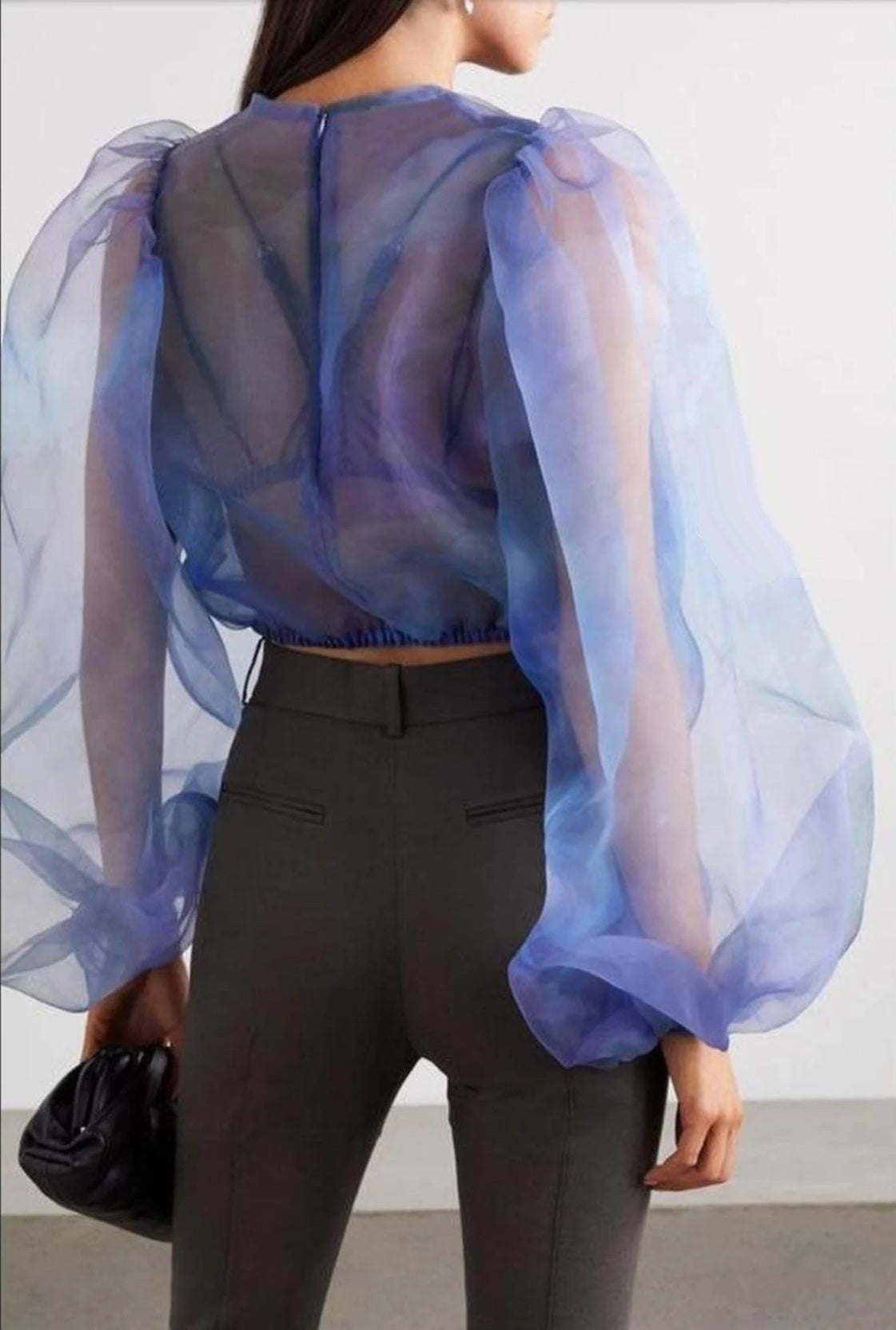Weightless Womans Organza Blouse with Wide Sleeves
