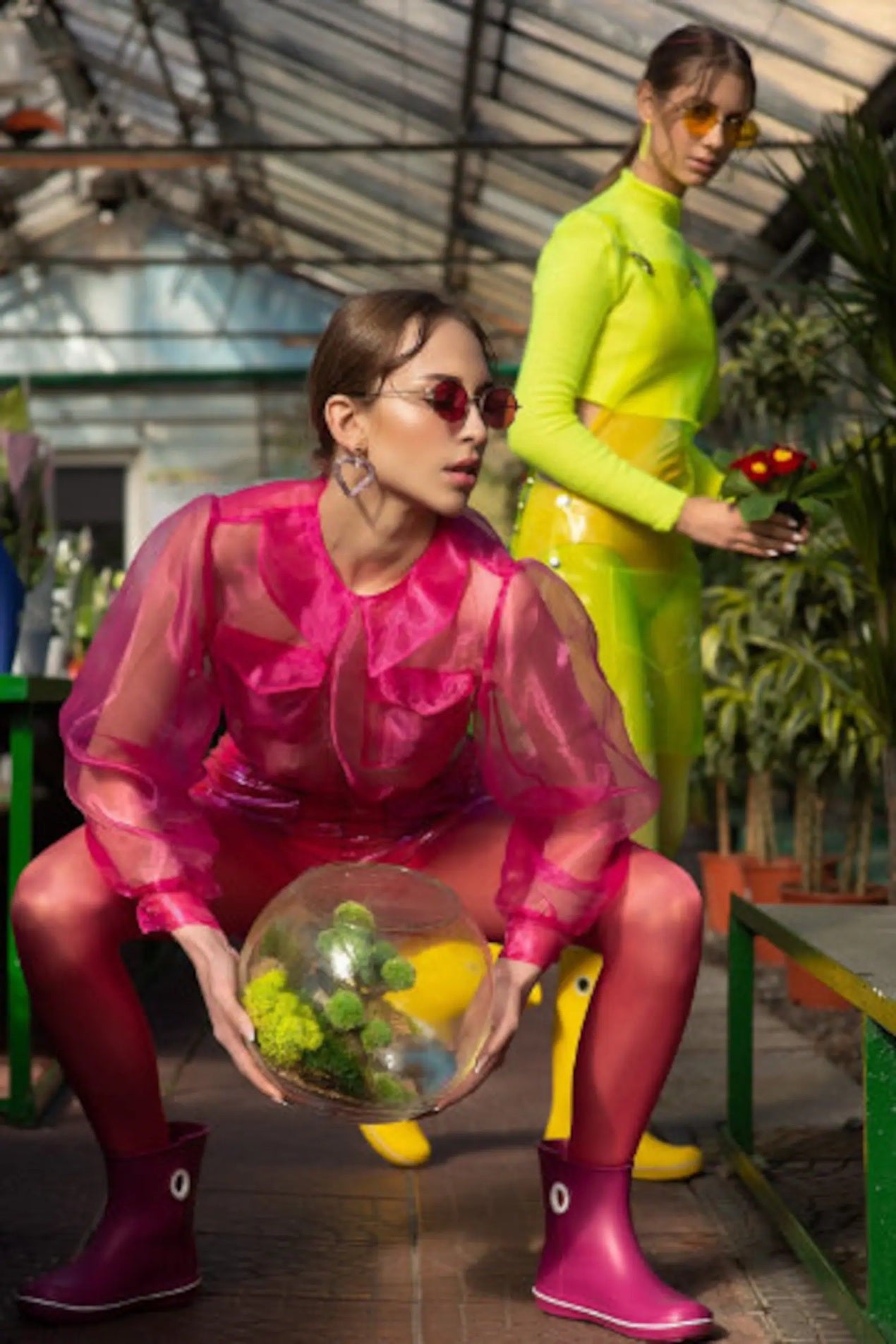 Weightless Organza Blouse with Wide Sleeves for Woman