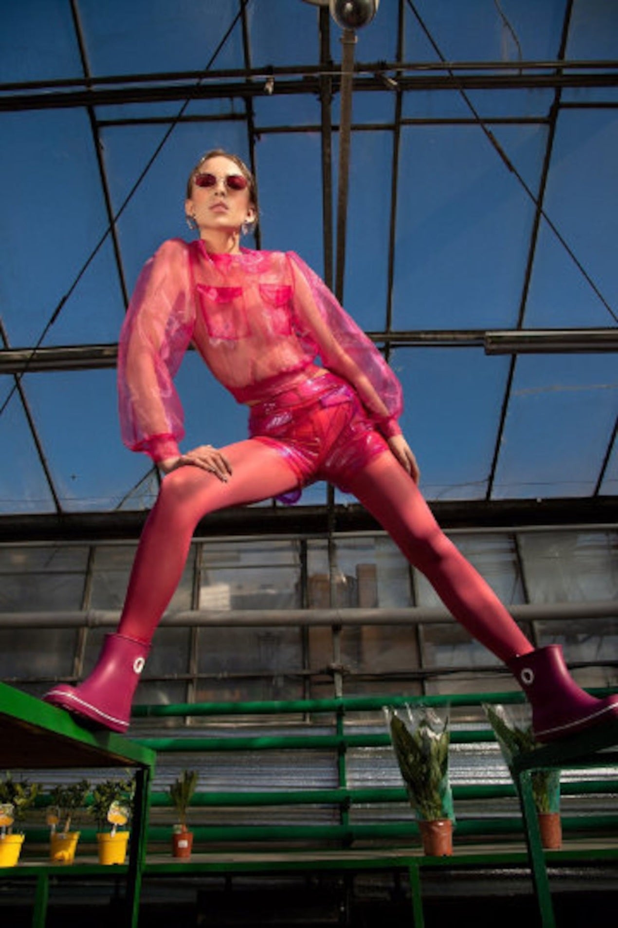 Weightless Organza Blouse with Wide Sleeves for Woman