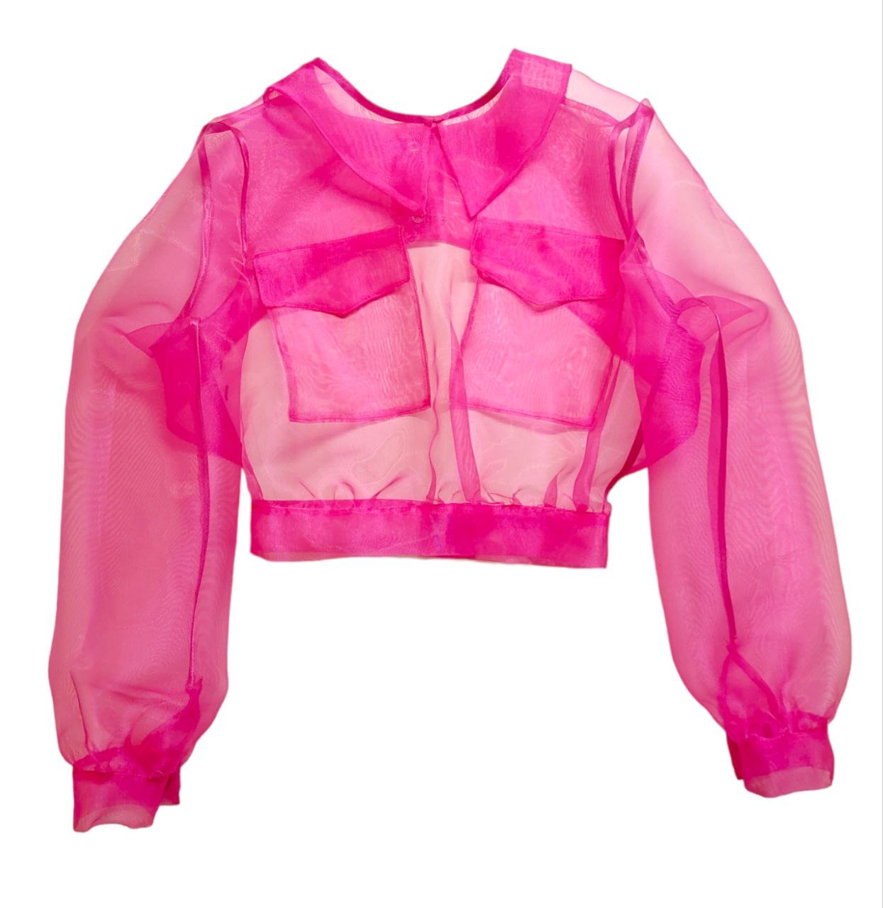 Weightless Organza Blouse with Wide Sleeves for Woman