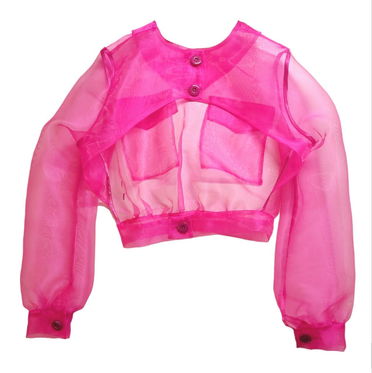 Weightless Organza Blouse with Wide Sleeves for Woman