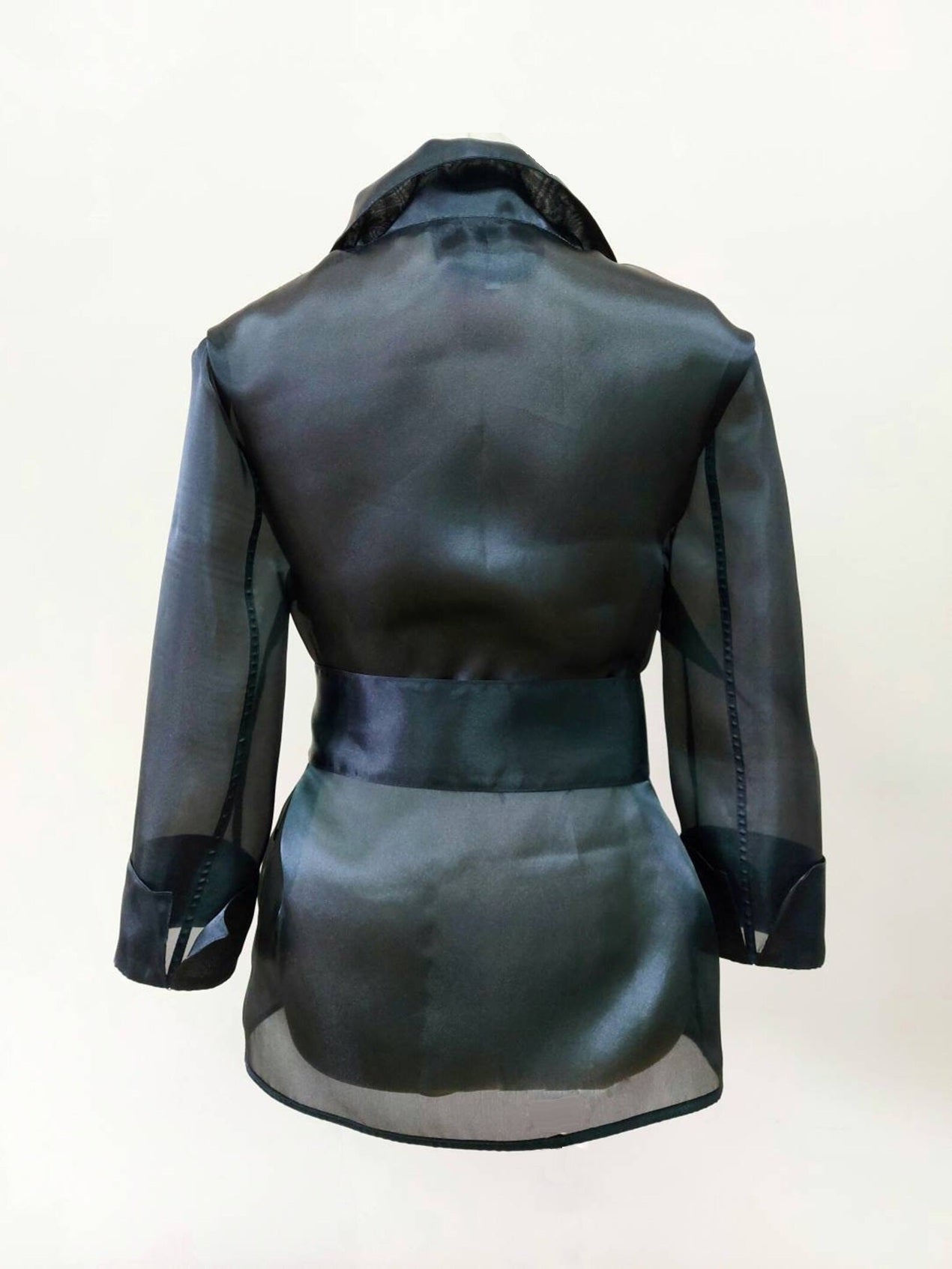 Blazer “Black Shadow ”. Womens organza Jacket with 3/4 sleaves.