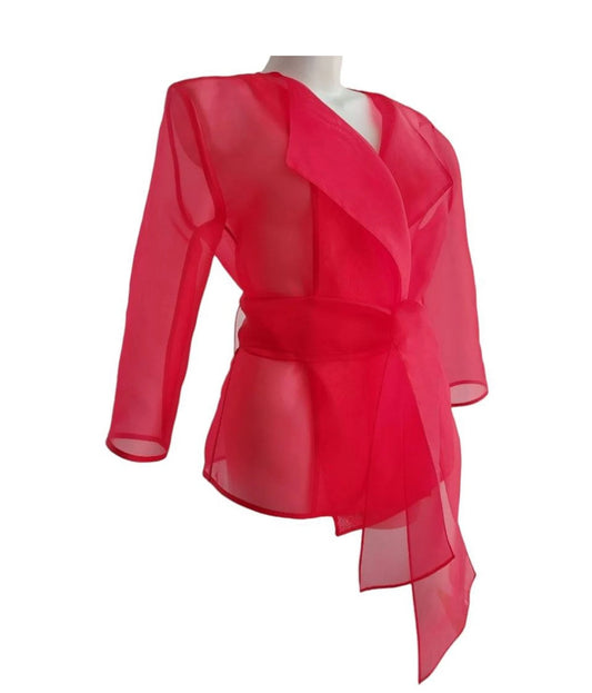 Blazer “Red Shadow”. Womens red Jacket with  tailored sleaves