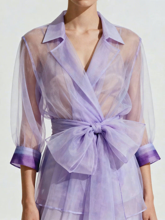 Womens organza Jacket with 3/4 sleaves. Transparent weding blazer for woman!