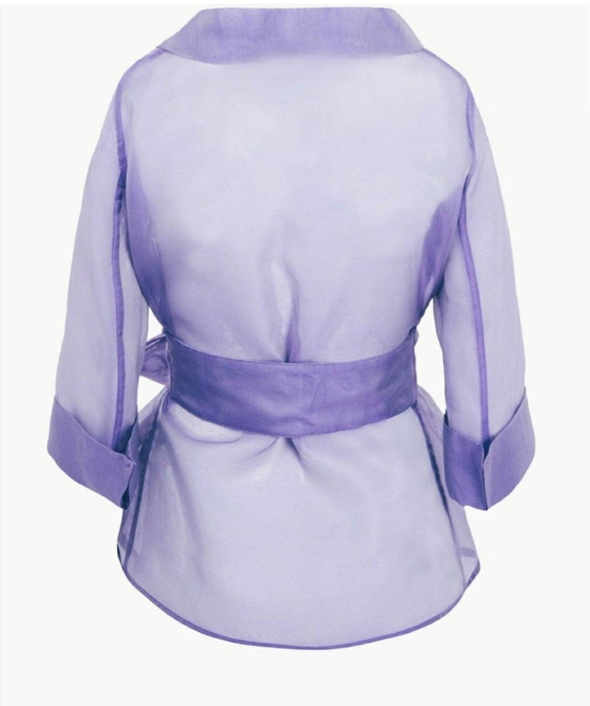 Womens organza Jacket with 3/4 sleaves. Transparent weding blazer for woman!
