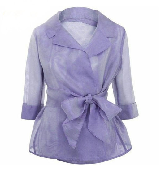 Womens organza Jacket with 3/4 sleaves. Transparent weding blazer for woman!